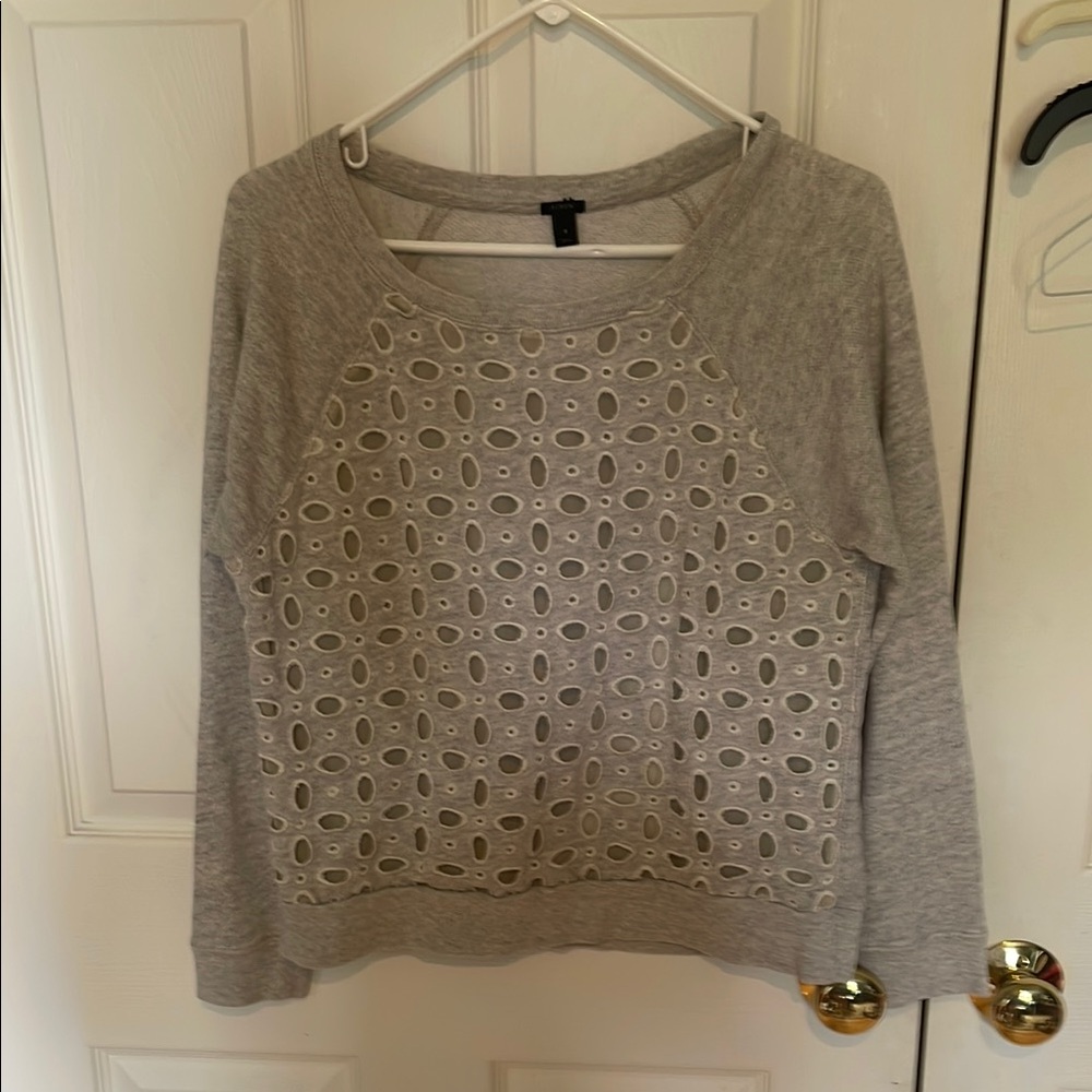 J. Crew Light Gray Knit Top size small